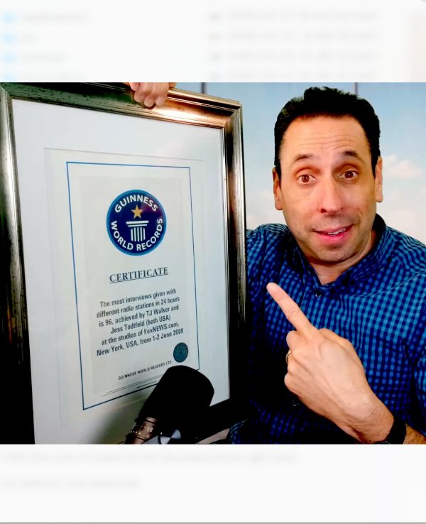 Jess Todtfeld holding the Guinness World Record certificate