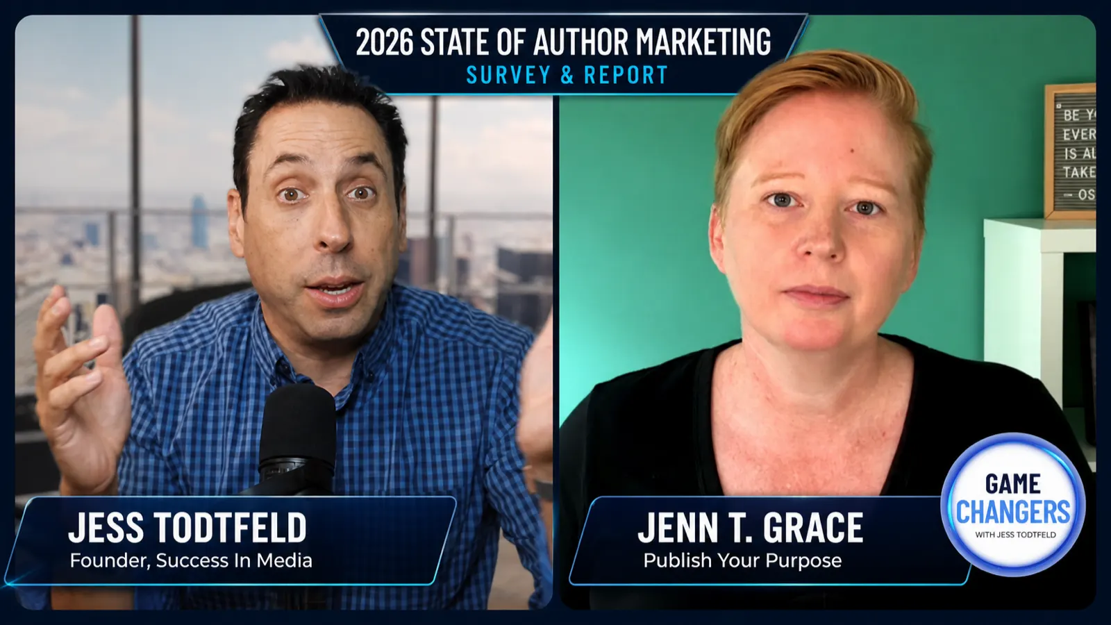 Jenn T. Grace and Jess Todtfeld discussing the 2026 State of Author Marketing survey on Game Changers