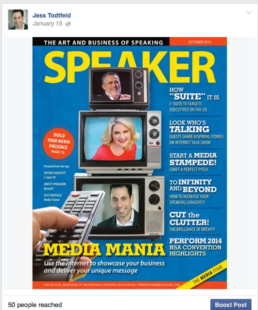 Jess Todtfeld featured on the cover of Speaker magazine