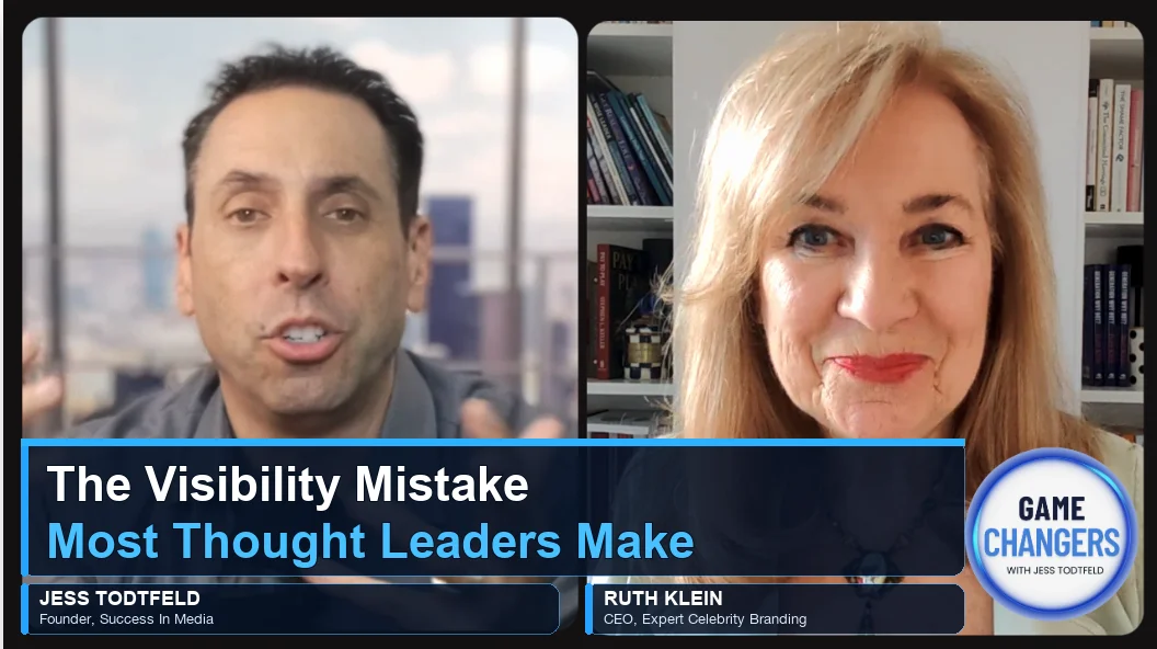 Ruth Klein and Jess Todtfeld on a video interview about thought leadership visibility