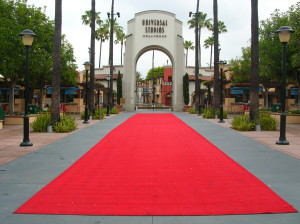 Rolled out red carpet at Universal Studios Hollywood